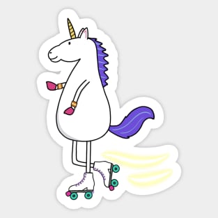 Roller skating unicorn Sticker